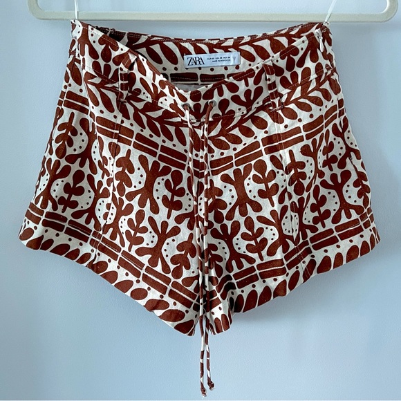 Zara Pants - Zara | Girl's Linen Blend Pattern Shorts